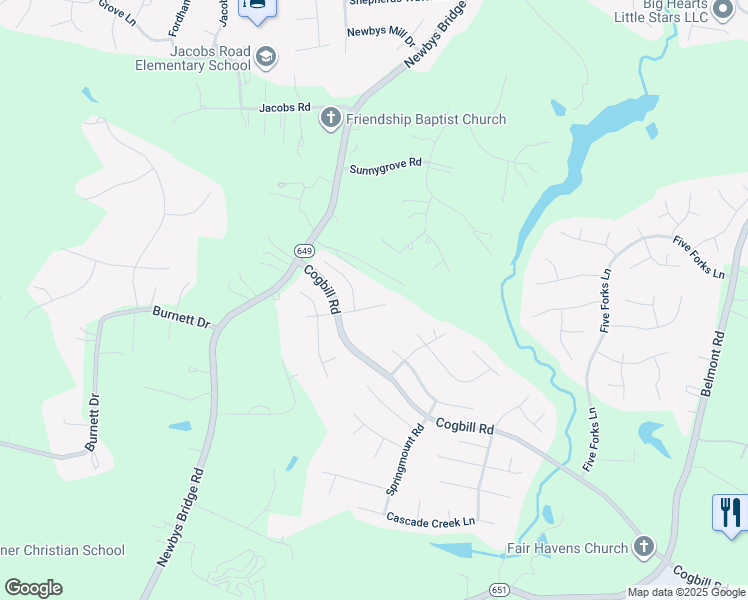 map of restaurants, bars, coffee shops, grocery stores, and more near 5518 Garden Grove Road in Chesterfield