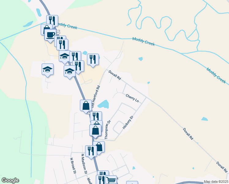 map of restaurants, bars, coffee shops, grocery stores, and more near 1324-1332 Cherry Lane in Beaver Dam