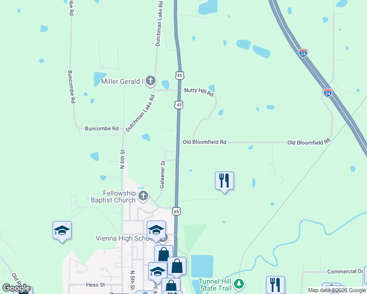 map of restaurants, bars, coffee shops, grocery stores, and more near 824 North 1st Street in Vienna