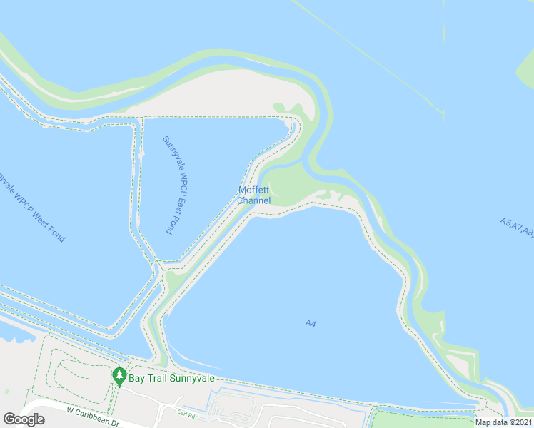 map of restaurants, bars, coffee shops, grocery stores, and more near Jogging Trail in Sunnyvale