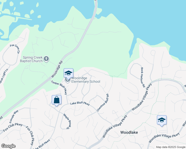 map of restaurants, bars, coffee shops, grocery stores, and more near 14808 Highberry Woods Drive in Midlothian