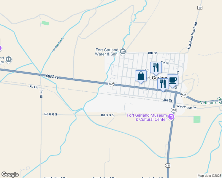 map of restaurants, bars, coffee shops, grocery stores, and more near 32 4th Avenue in Blanca