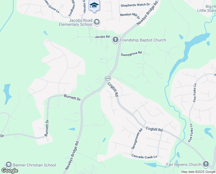 map of restaurants, bars, coffee shops, grocery stores, and more near 9831 Garden Ridge Place in Chesterfield