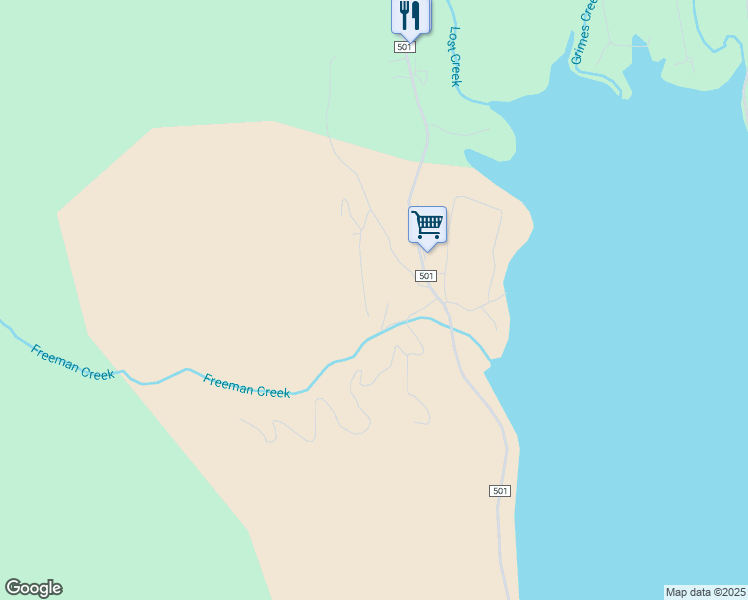 map of restaurants, bars, coffee shops, grocery stores, and more near 17465 County Road 501 in Bayfield