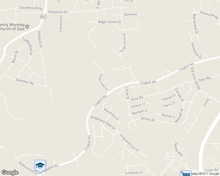 map of restaurants, bars, coffee shops, grocery stores, and more near 6431 Kings Crest Court in Chesterfield