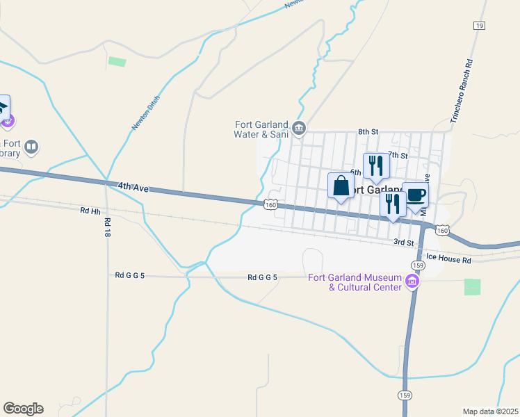 map of restaurants, bars, coffee shops, grocery stores, and more near 32 4th Avenue in Blanca