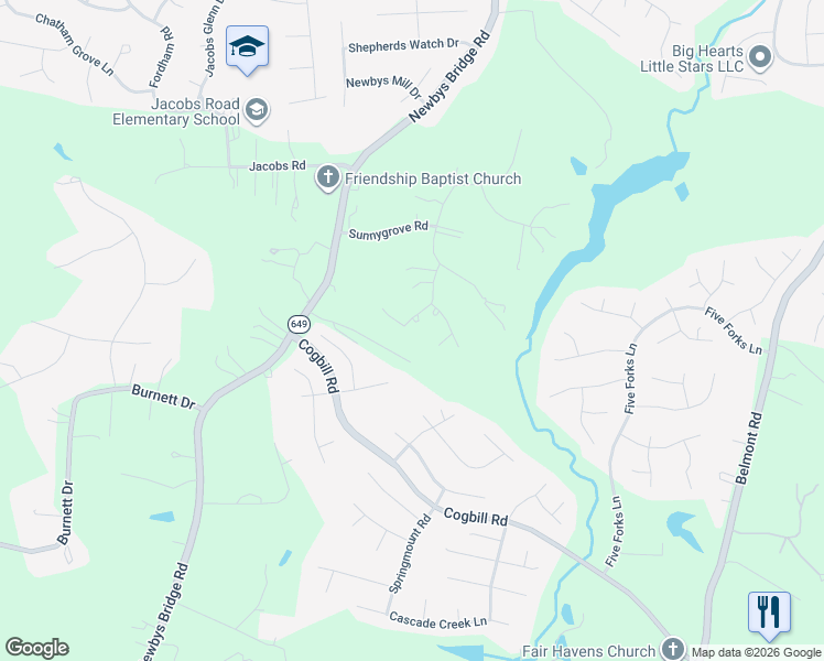 map of restaurants, bars, coffee shops, grocery stores, and more near 8513 Katy Reid Road in Chesterfield