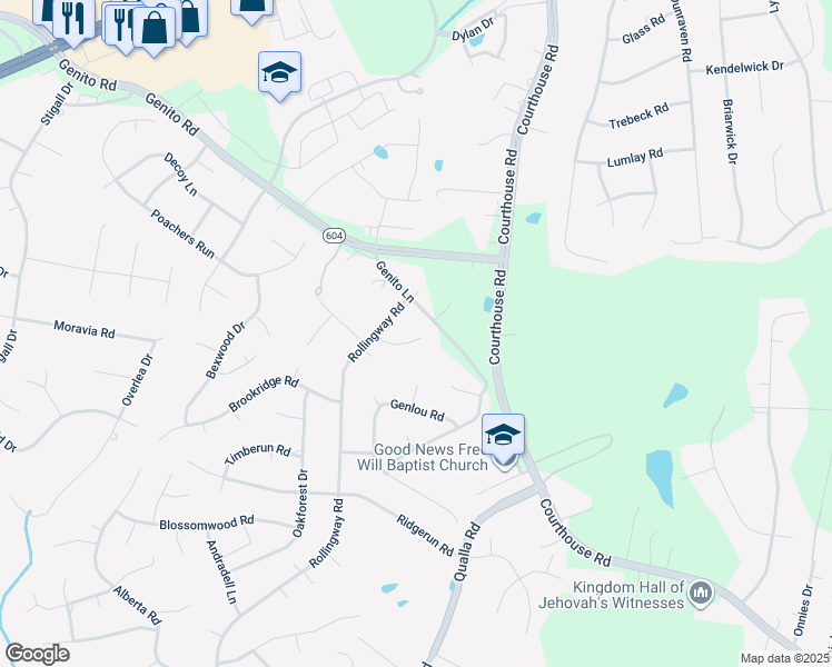 map of restaurants, bars, coffee shops, grocery stores, and more near 10406 Tamworth Road in Chesterfield