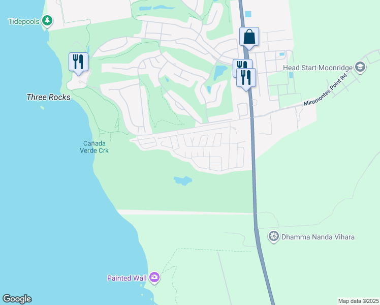 map of restaurants, bars, coffee shops, grocery stores, and more near 19 Dolphin Court in Half Moon Bay