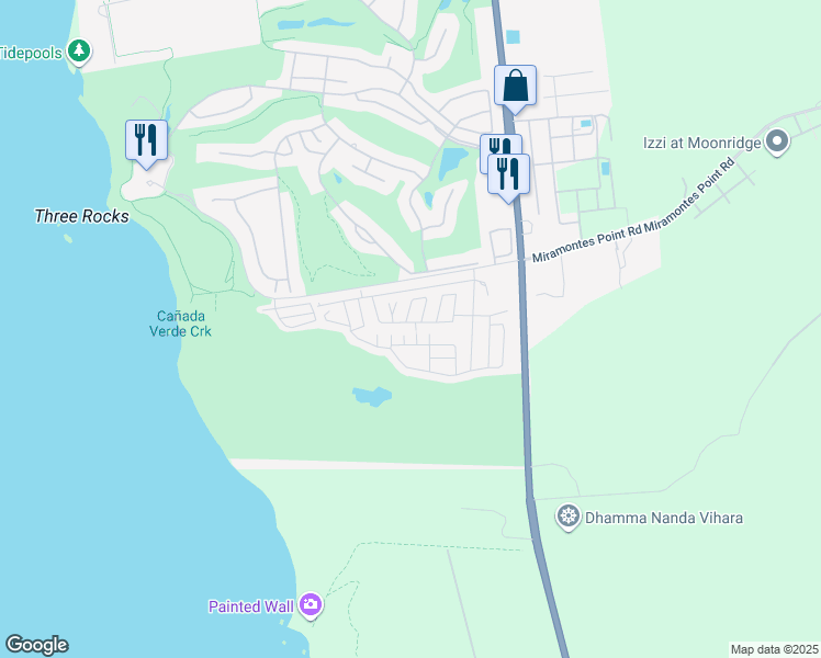map of restaurants, bars, coffee shops, grocery stores, and more near 2 Sand Dunes Court in Half Moon Bay