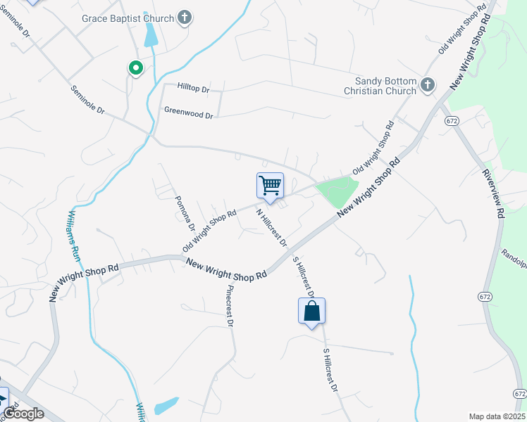map of restaurants, bars, coffee shops, grocery stores, and more near 401-499 Old Wright Shop Rd in Madison Heights