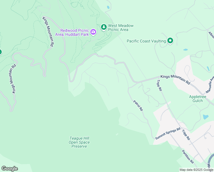 map of restaurants, bars, coffee shops, grocery stores, and more near 65 Roan Place in Woodside