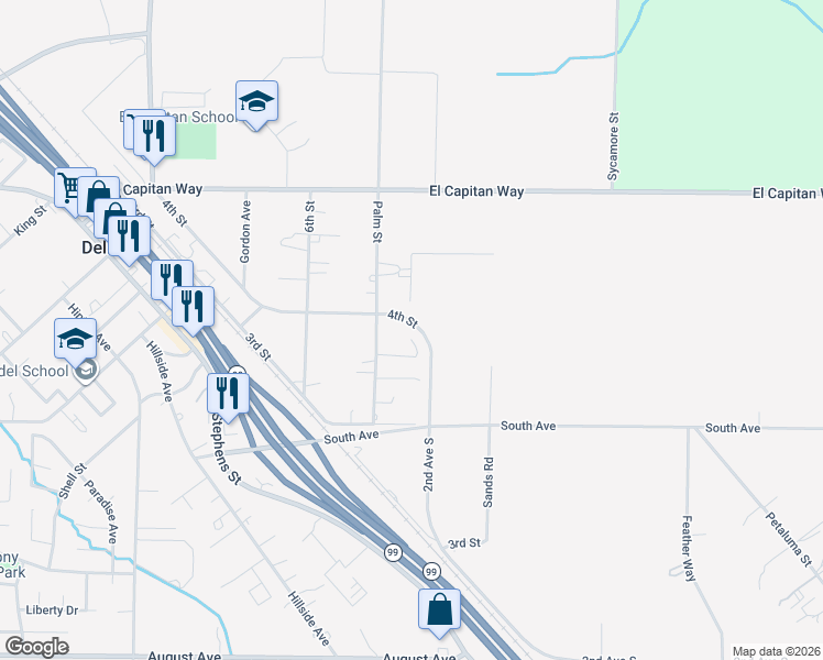 map of restaurants, bars, coffee shops, grocery stores, and more near 9690 Timothy Court in Delhi