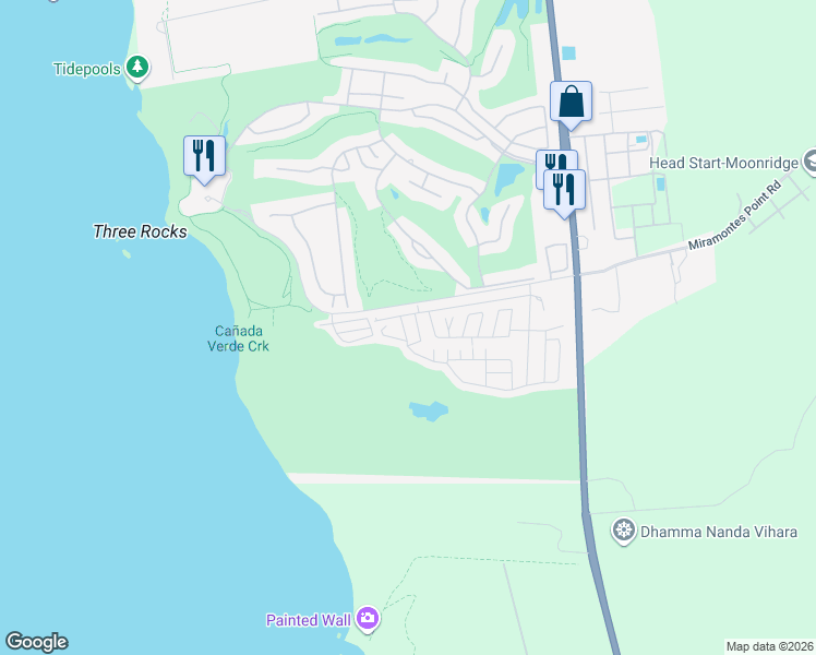 map of restaurants, bars, coffee shops, grocery stores, and more near 6 Sunset Terrace in Half Moon Bay