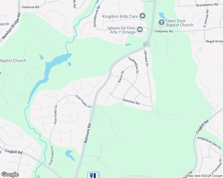 map of restaurants, bars, coffee shops, grocery stores, and more near 5916 Baron Drive in Chesterfield