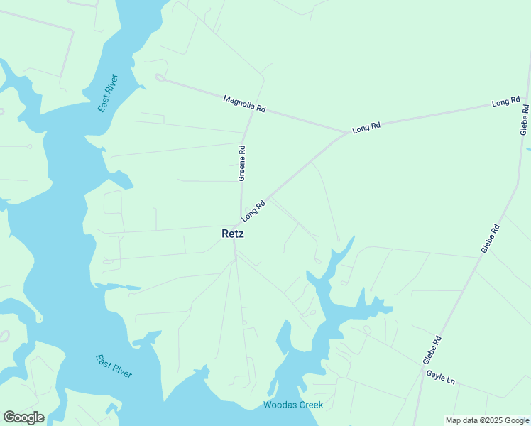 map of restaurants, bars, coffee shops, grocery stores, and more near 979 Long Road in Mathews