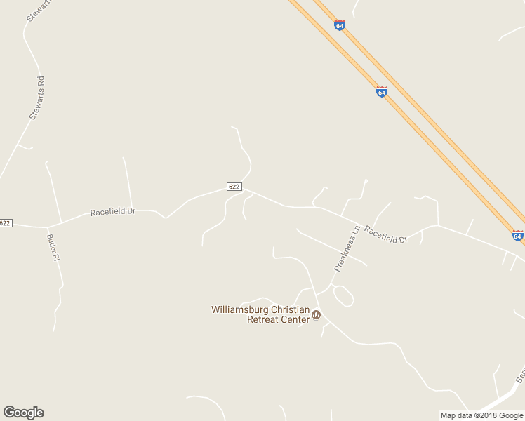 map of restaurants, bars, coffee shops, grocery stores, and more near 235 Racefield Drive in Toano