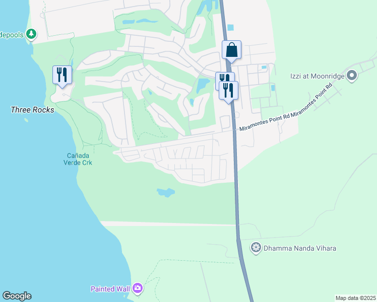 map of restaurants, bars, coffee shops, grocery stores, and more near Sea Shell Circle in Half Moon Bay