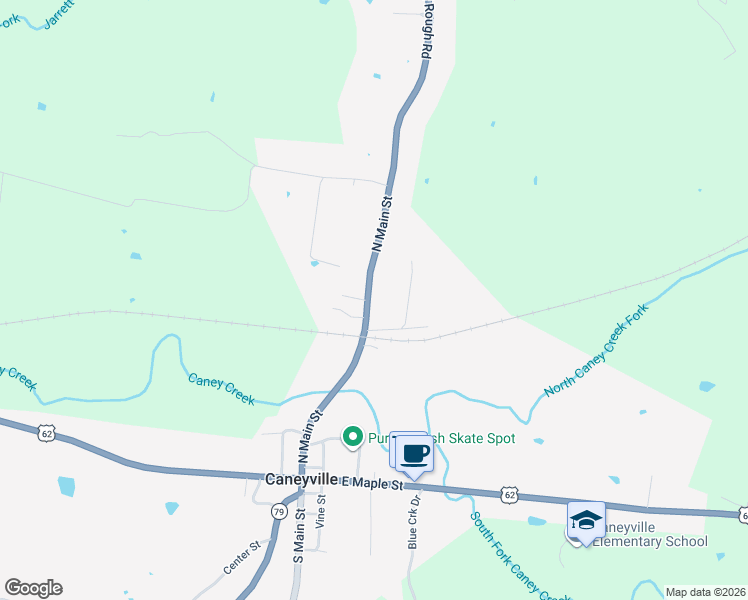 map of restaurants, bars, coffee shops, grocery stores, and more near 554 North Main Street in Caneyville