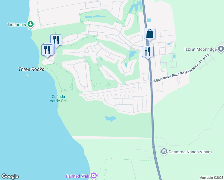 map of restaurants, bars, coffee shops, grocery stores, and more near 52 Oceanview Avenue in Half Moon Bay