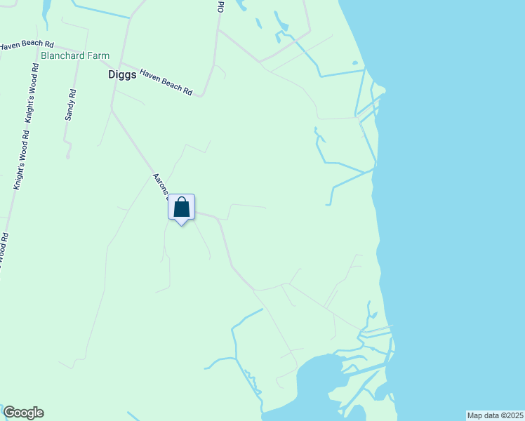 map of restaurants, bars, coffee shops, grocery stores, and more near 671 Aarons Beach Road in Diggs