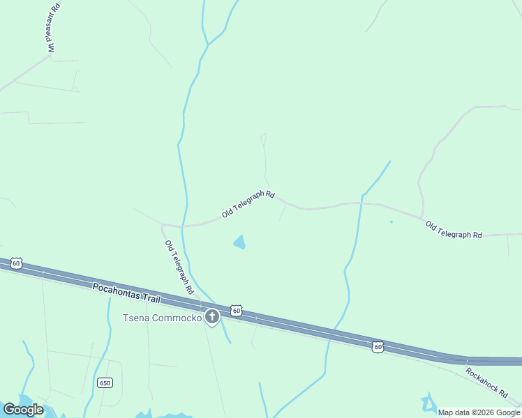 map of restaurants, bars, coffee shops, grocery stores, and more near 12611 Old Telegraph Road in Providence Forge