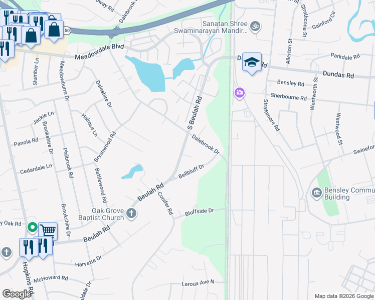 map of restaurants, bars, coffee shops, grocery stores, and more near 6602 Dalebluff Court in Richmond