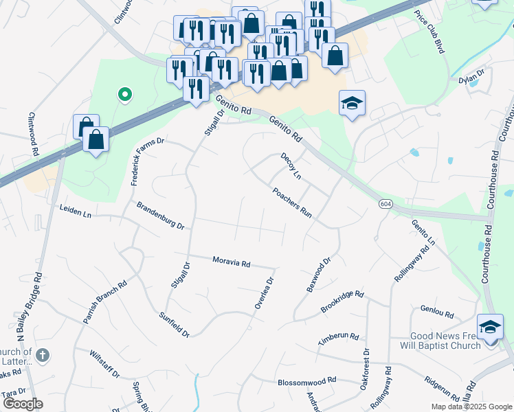 map of restaurants, bars, coffee shops, grocery stores, and more near 4408 Heidi Place in Midlothian
