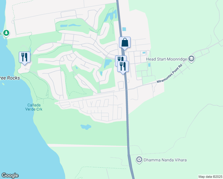 map of restaurants, bars, coffee shops, grocery stores, and more near 483 Winged Foot Road in Half Moon Bay