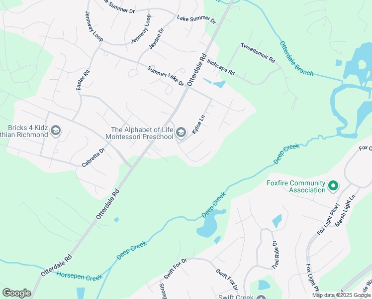 map of restaurants, bars, coffee shops, grocery stores, and more near 16500 Otterdale Pointe Drive in Moseley