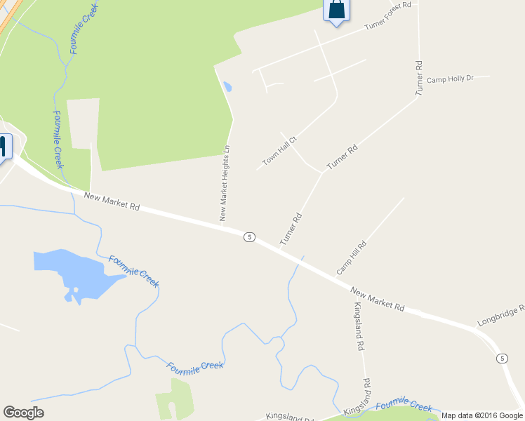 map of restaurants, bars, coffee shops, grocery stores, and more near 3700 New Market Road in Richmond