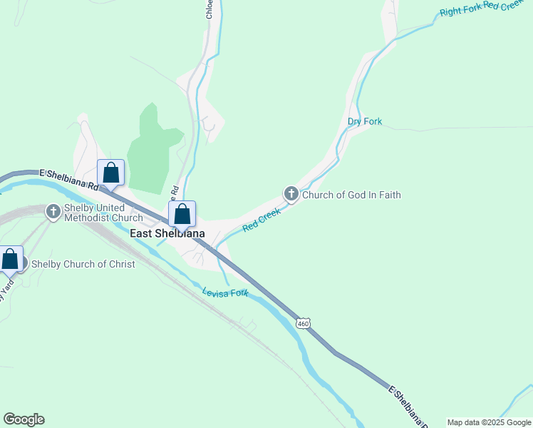 map of restaurants, bars, coffee shops, grocery stores, and more near 75 Red Creek Road in Pikeville