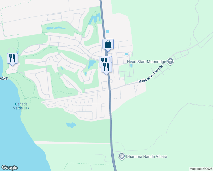 map of restaurants, bars, coffee shops, grocery stores, and more near 160 Troon Way in Half Moon Bay