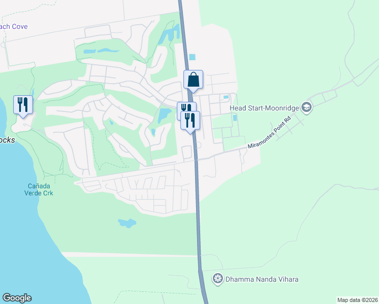 map of restaurants, bars, coffee shops, grocery stores, and more near in Half Moon Bay