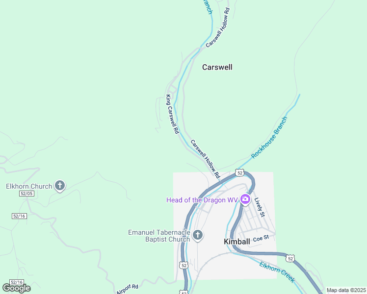 map of restaurants, bars, coffee shops, grocery stores, and more near King Coswell Road in Welch