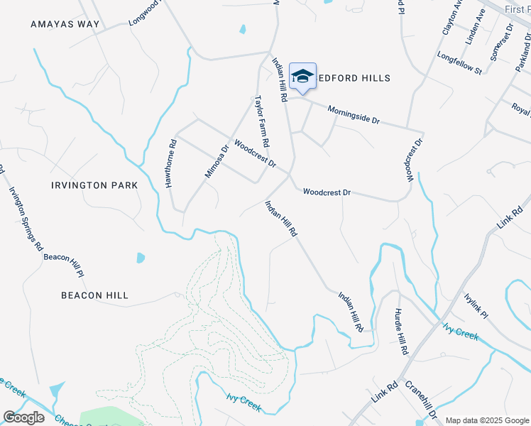 map of restaurants, bars, coffee shops, grocery stores, and more near 2207 Indian Hill Road in Lynchburg