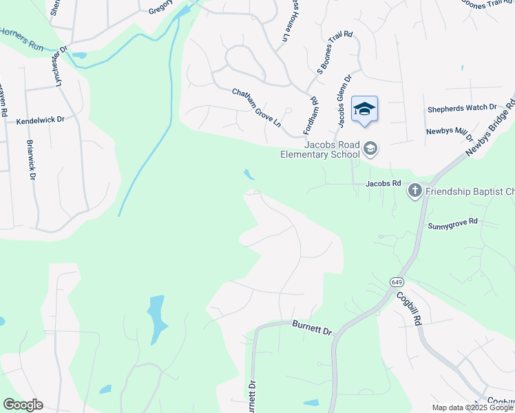 map of restaurants, bars, coffee shops, grocery stores, and more near 5220 Newbys Wood Trail in Chesterfield