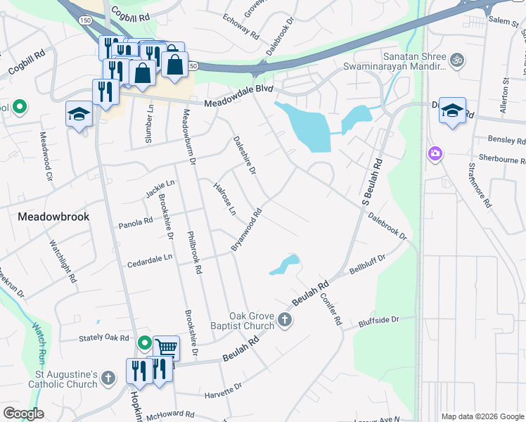 map of restaurants, bars, coffee shops, grocery stores, and more near 6301 Claudehart Road in Richmond