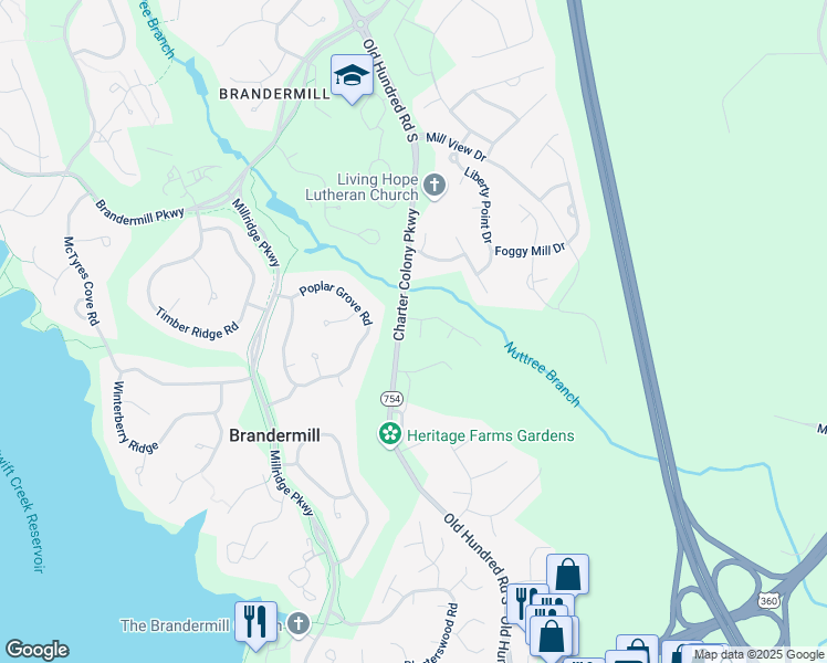 map of restaurants, bars, coffee shops, grocery stores, and more near 4306 Rose Glen Place in Midlothian