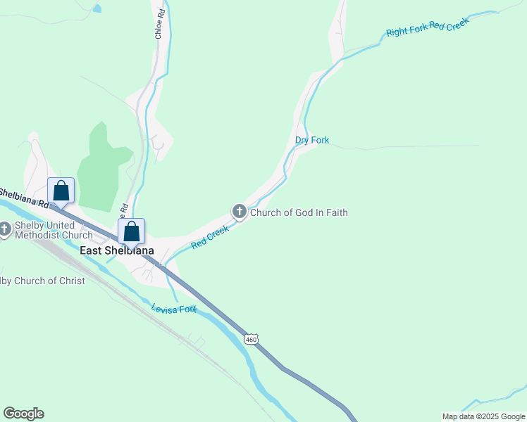 map of restaurants, bars, coffee shops, grocery stores, and more near 75-511 Red Creek Road in Pikeville