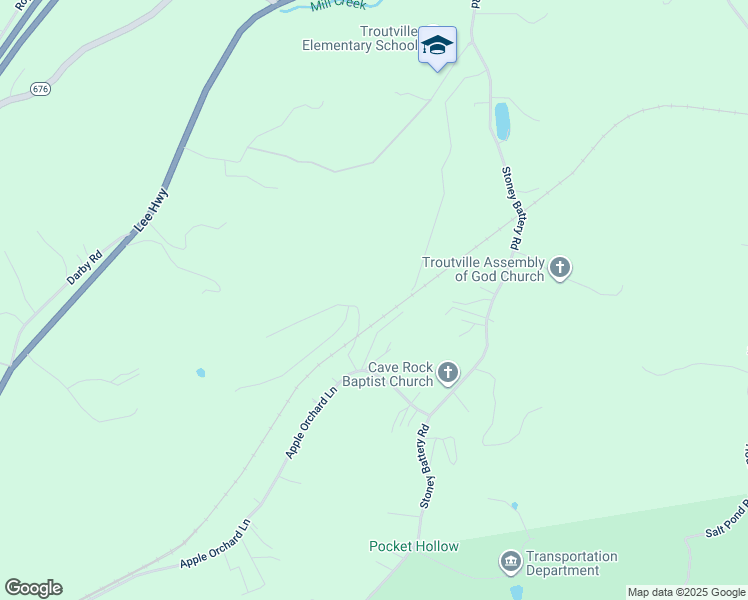 map of restaurants, bars, coffee shops, grocery stores, and more near 108 Taylor Lane in Troutville