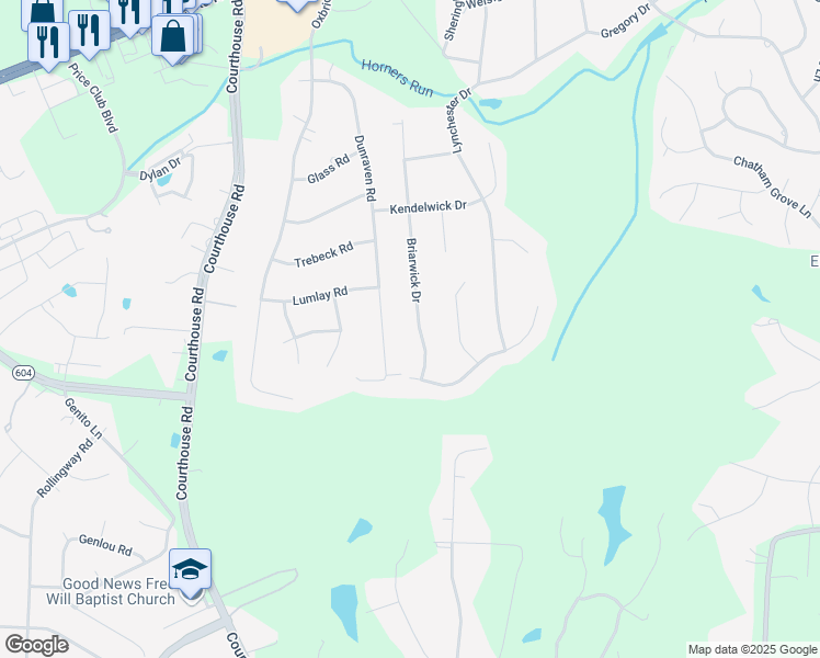 map of restaurants, bars, coffee shops, grocery stores, and more near 4518 Briarwick Drive in Richmond