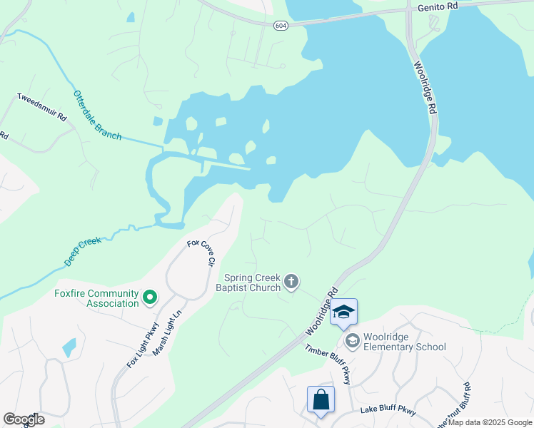 map of restaurants, bars, coffee shops, grocery stores, and more near 15930 Hidden Falls Drive in Moseley