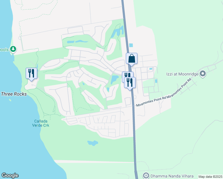 map of restaurants, bars, coffee shops, grocery stores, and more near 440 Burning Tree Court in Half Moon Bay