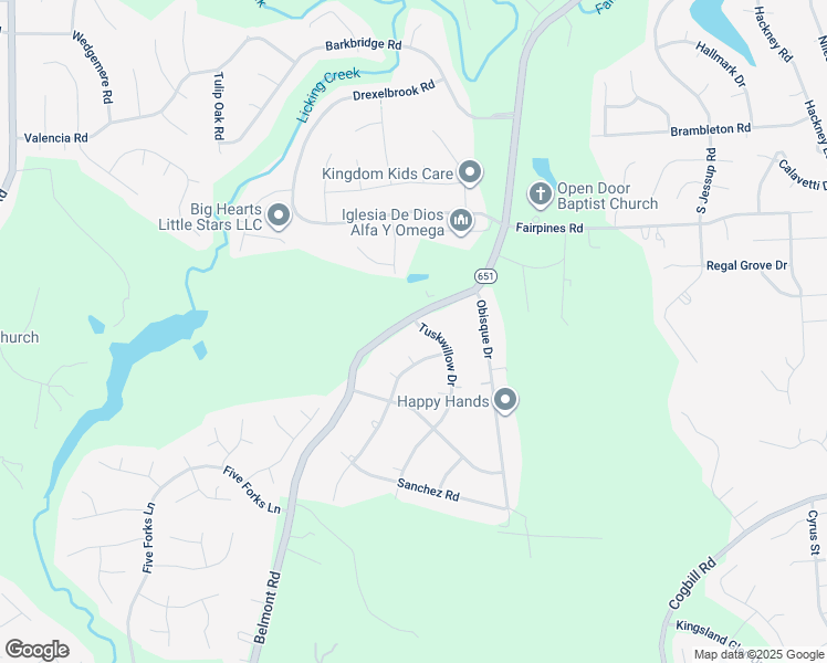 map of restaurants, bars, coffee shops, grocery stores, and more near 5720 Tuskwillow Drive in Chesterfield