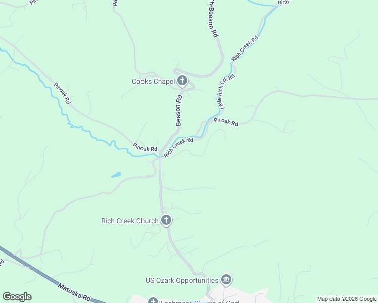map of restaurants, bars, coffee shops, grocery stores, and more near 2073 Bicknal Flats Road in Rock