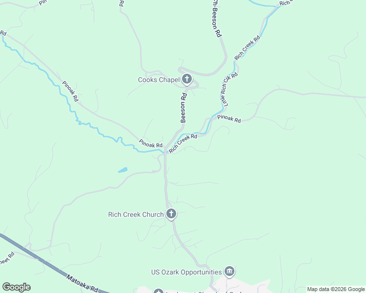 map of restaurants, bars, coffee shops, grocery stores, and more near 2073 Bicknal Flats Road in Rock