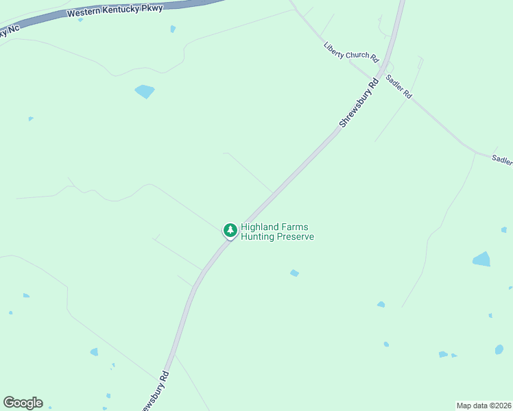 map of restaurants, bars, coffee shops, grocery stores, and more near 3125 Shrewsbury Road in Leitchfield