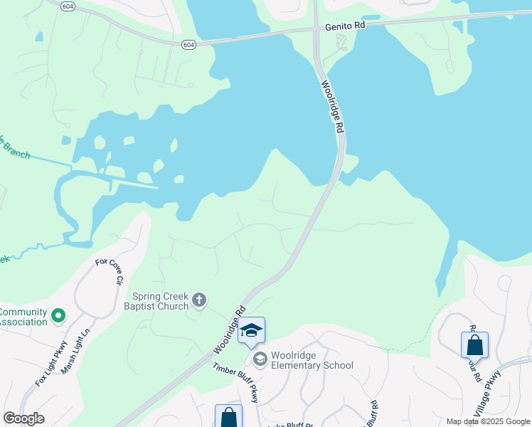 map of restaurants, bars, coffee shops, grocery stores, and more near 15612 Hidden Falls Drive in Moseley