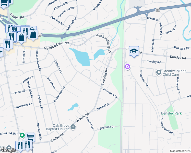 map of restaurants, bars, coffee shops, grocery stores, and more near 3702 Astral Court in Richmond